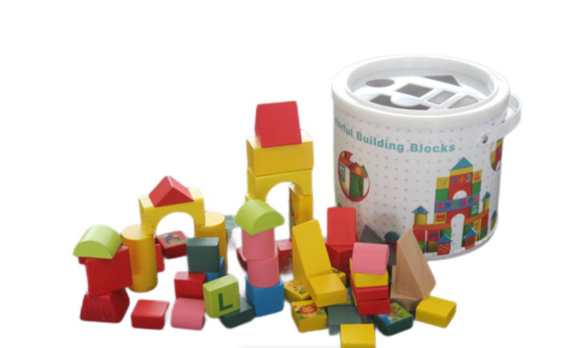 Eco-Friendly Wooden Building Blocks - 50 Piece