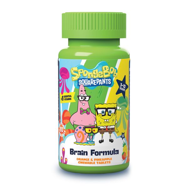 SpongeBob SquarePants Brain Formula - 60 Orange &amp; Pineapple Chewables