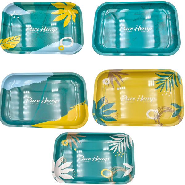 Pure Hemp Assorted Rolling Trays- Box of 5