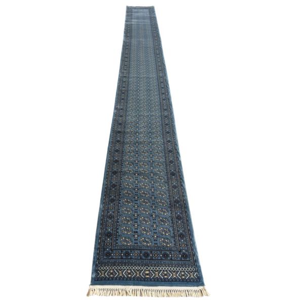 Royal Rugs - Premium Extra Long Blue Beige Hallway Runner Rug - 1000 x 80cm