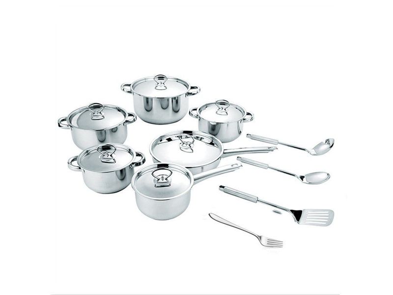 16 Piece Stainless Steel Heavy Bottom Cookware Set