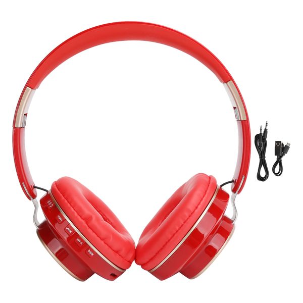 08S Headset Bluetooth5.0 HiFi Folding Sports Computer Gaming Headphone Red