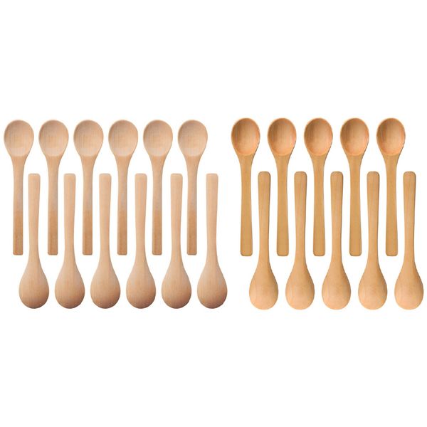 30 Pieces Mini Wooden Condiments Spoons Honey Teaspoon Wood Brown