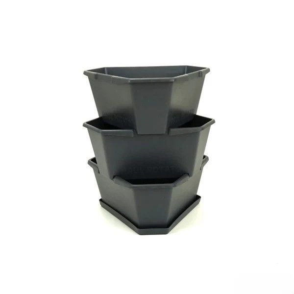 Gusta Paul Potato Anthracite Planter - 3 Level Potato Tower including tray