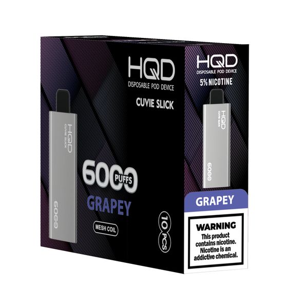 HQD Cuvie Slick 6000 Puff Disposable - Grapey - (10 Pack)