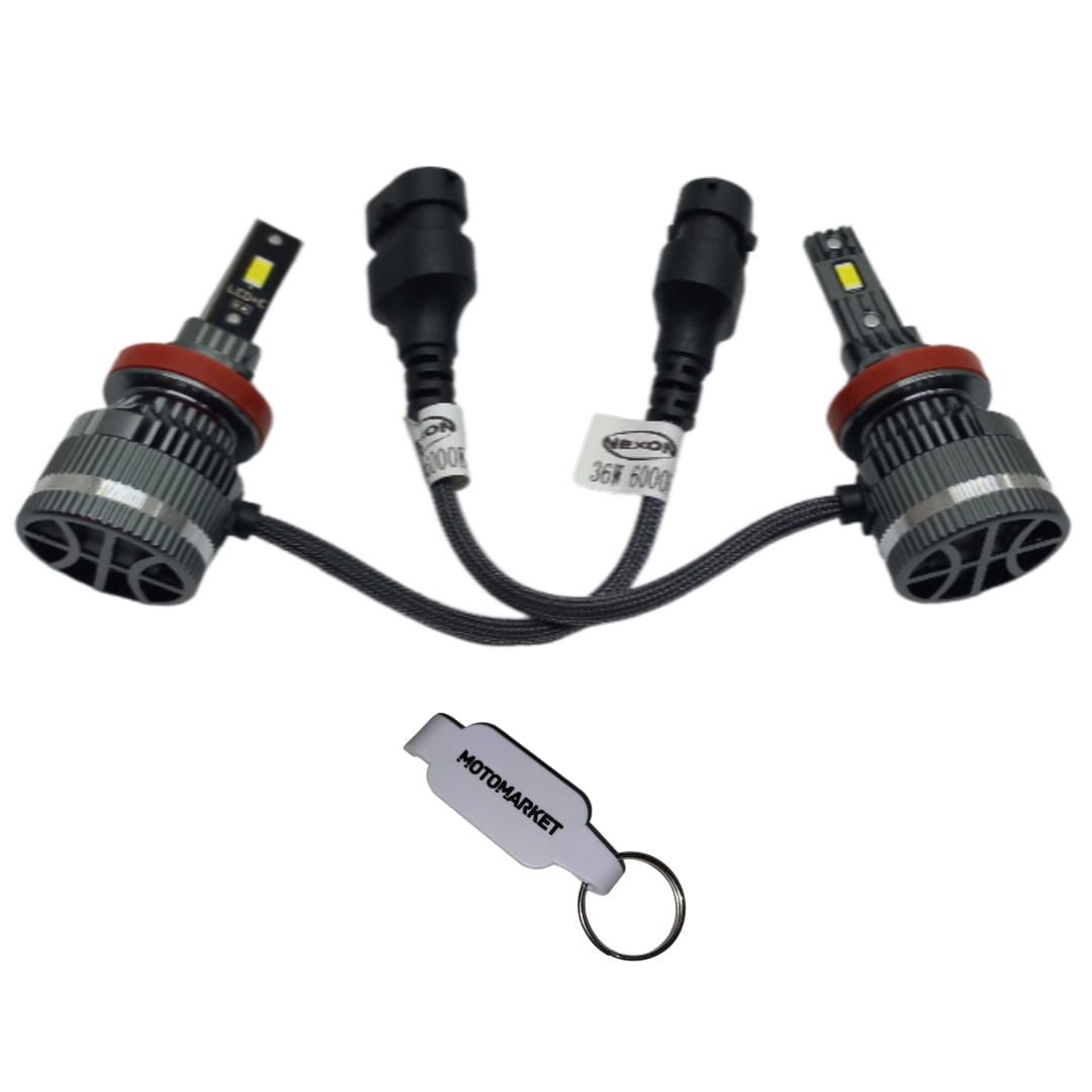 Nexon LED Auto Bulbs NP16H8/9/11 36W 4000LM & MotoMarket Keyring
