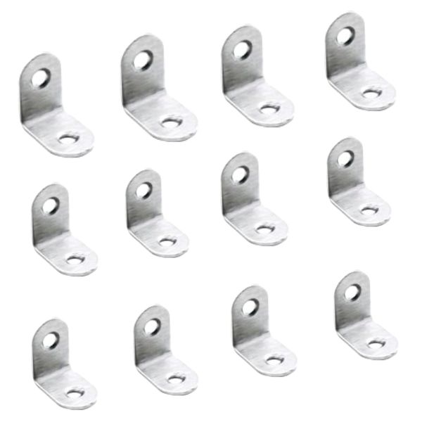 Tool DIY Stainless Steel L Shape Angle Clamp Corner Bracket Set Of 12 -4cm