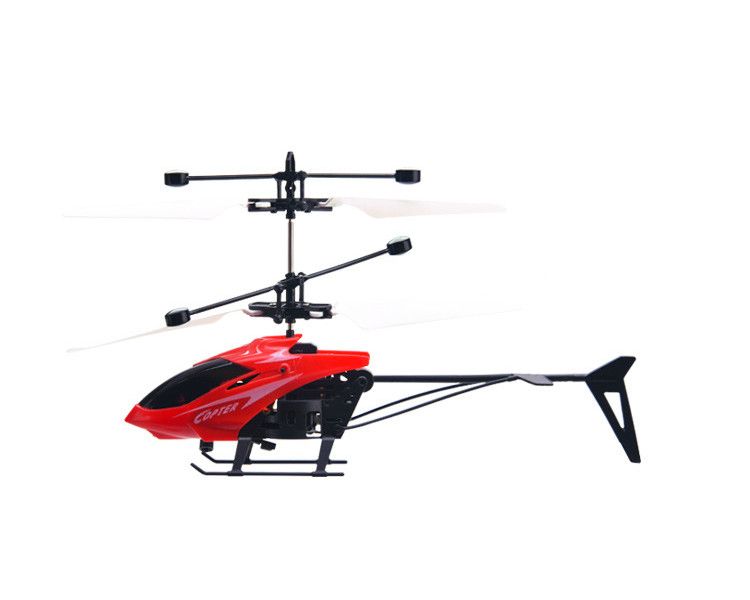 Olive Tree - Hand-Operated Red Helicopter Drone Aircraft with Light