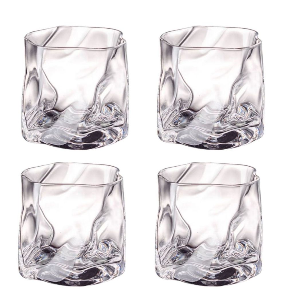 Elegant Irregular Crystal Whiskey Glass Set of 4 Shop Today. Get it