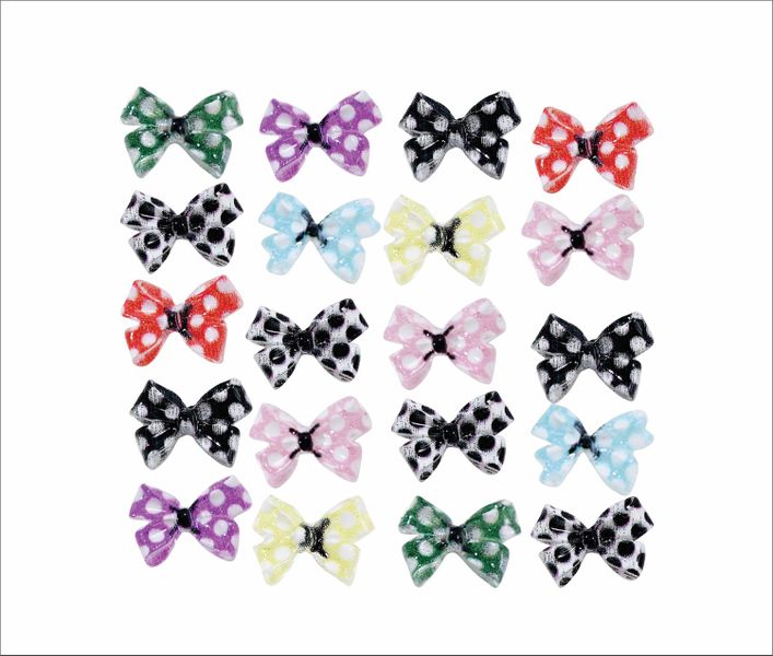 Bows Nail art polka