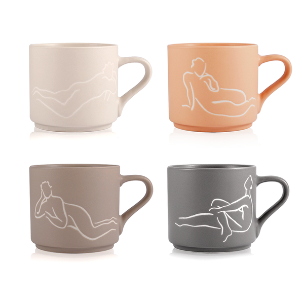 Carrol Boyes Stackable Mug - Luxe Loungers - Set of 4