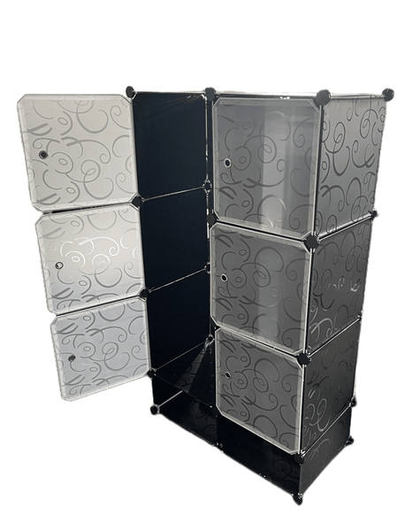 Modern Design Portable 6 Cube With Hanging - 2 Shoe Rack