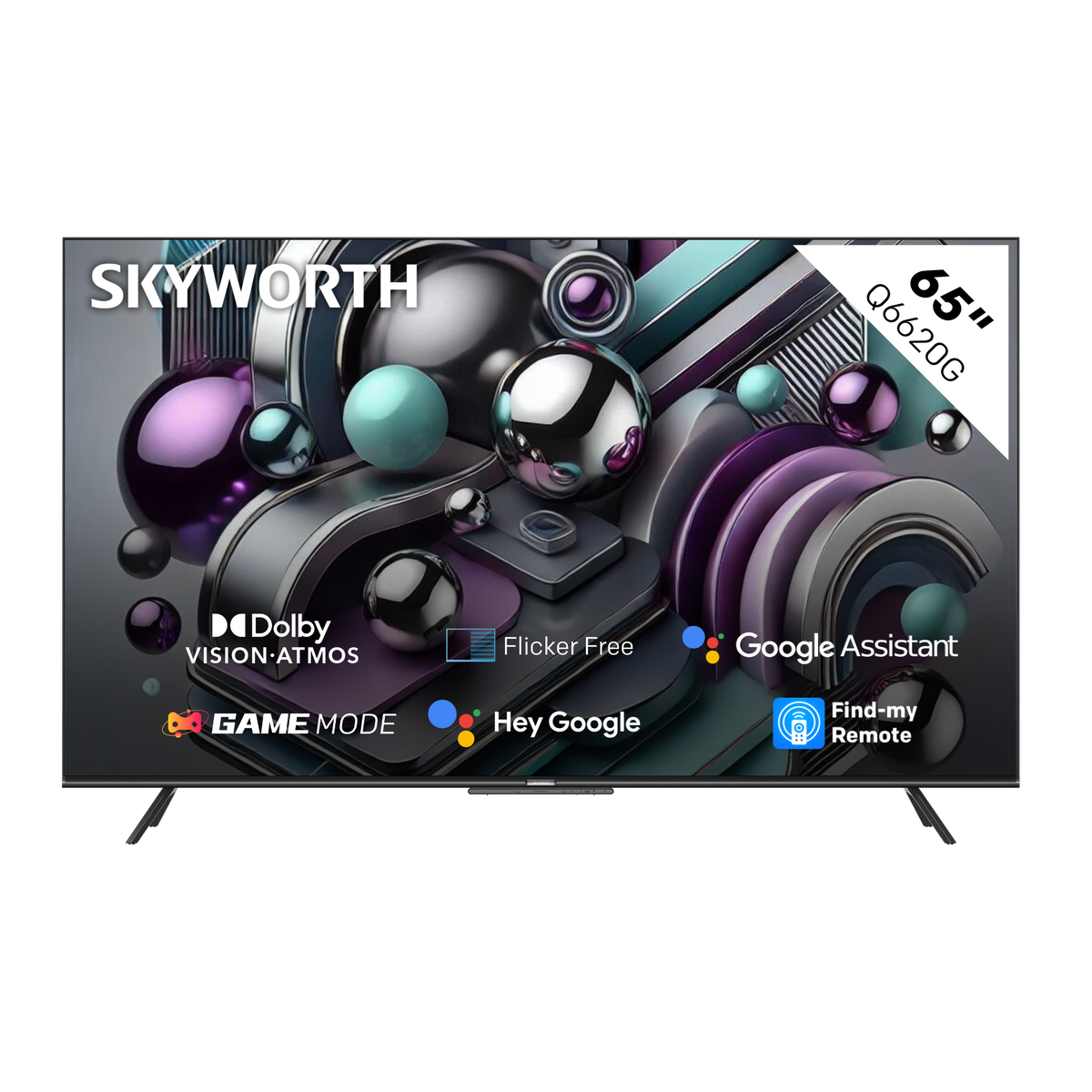 Skyworth 65" Q6620G 4K QLED Google Smart Tv with Google Assistant