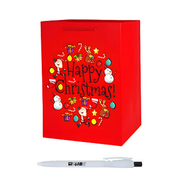 Assorted Luxury Festive Cute Christmas Themed Gift Bags With ReVibe Pen