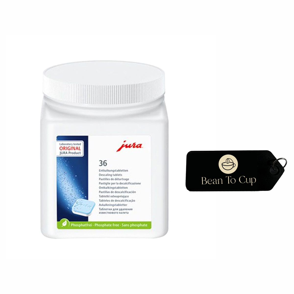 Jura 2-Phase Descaling Tablets - 36 Tablets & Gel Keyholder Keyring ...