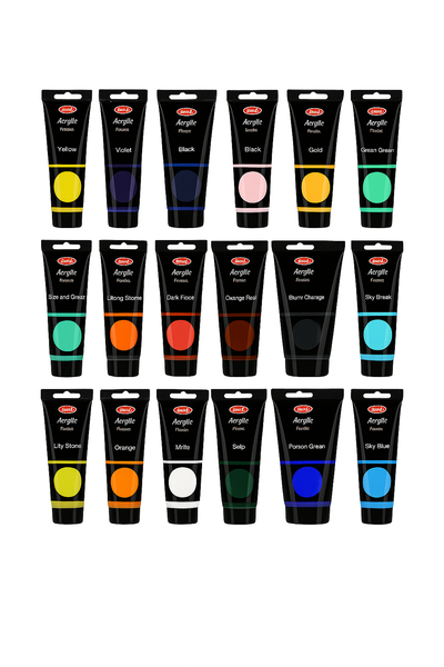 Acrylic Paint Set - 25 Vibrant Colours -25 pcs