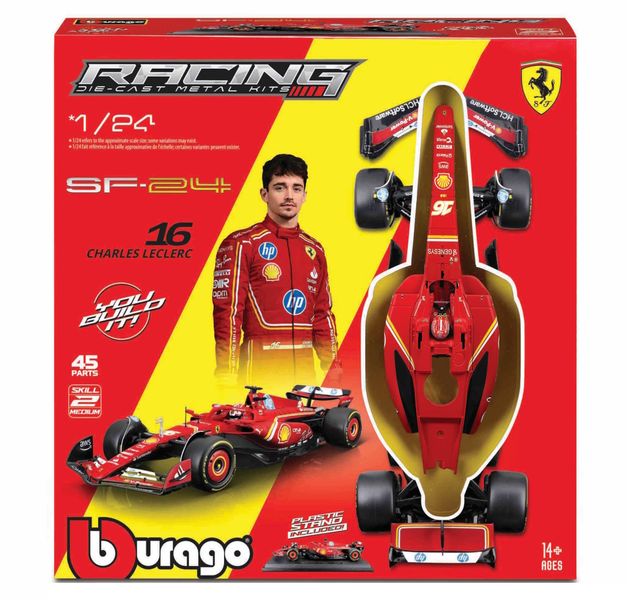 Bburago 1/24 Ferrari F1 SF-24 2024 Kit - #16 Charles Leclerc (23cm Long)