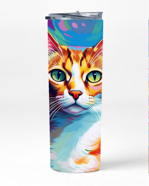 Abyss Cat Neon 20 Oz Straight Skinny Tumbler