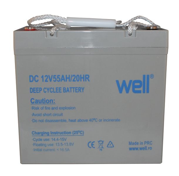 Well Sealed Gel Lead Acid Battery 12V 55Ah