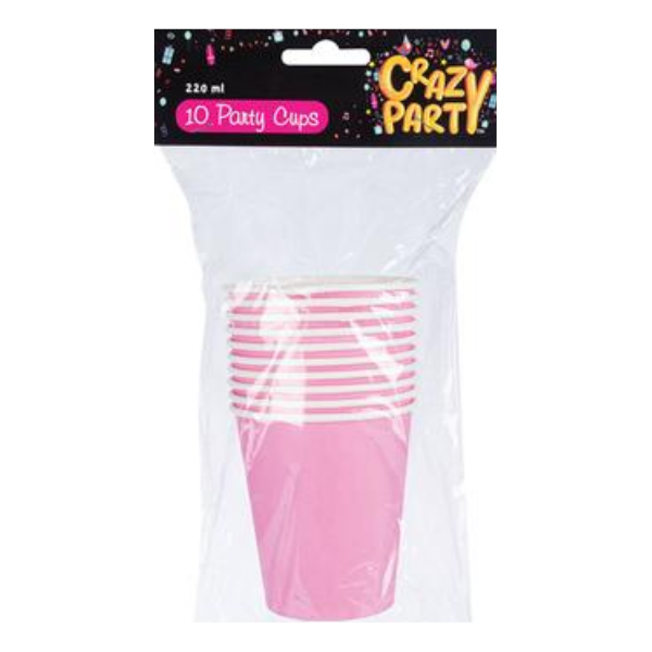 Party Supplies - Pink Party Cups (10 Cups)