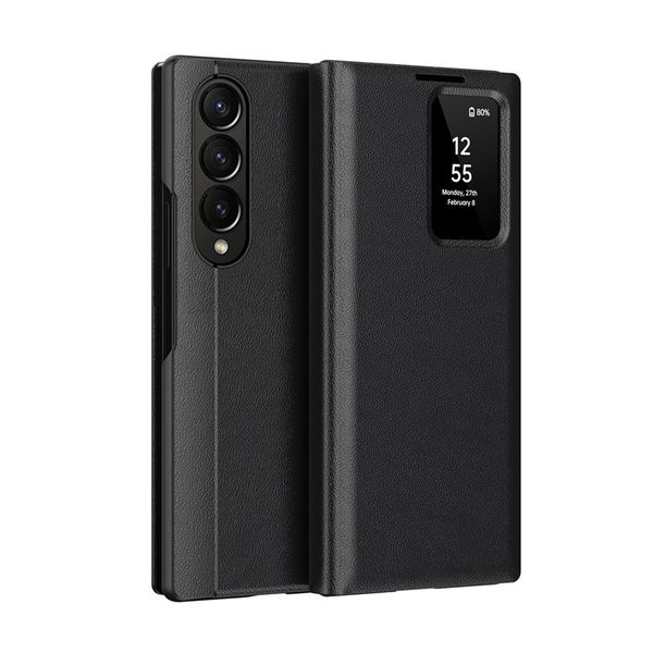Smart Window Leather Flip Cover Compatible With Samsung Galaxy S23 Ultra