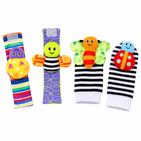 SKY-TOUCH Four Piece Baby Wrist Rattle Socks Toy Set