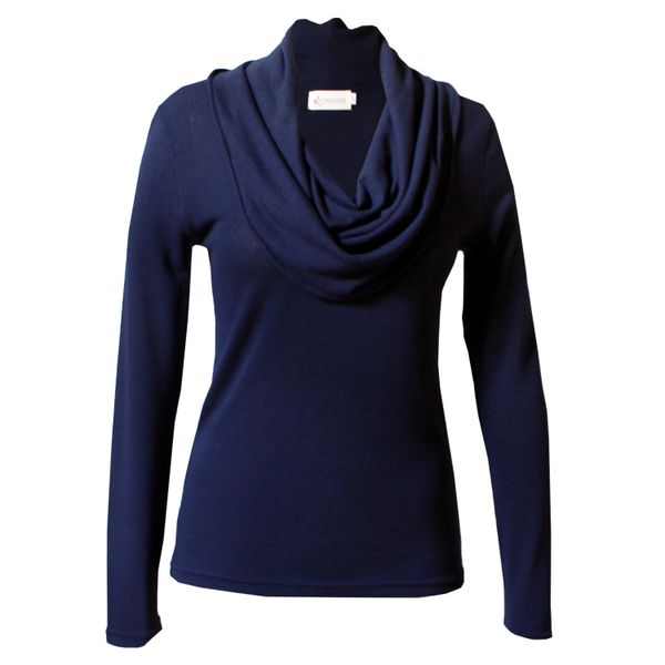Nucleus Cowl Knit Jersey in Navy