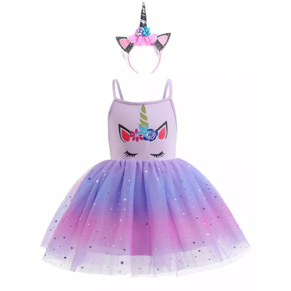 Purple Unicorn Dress and Headband
