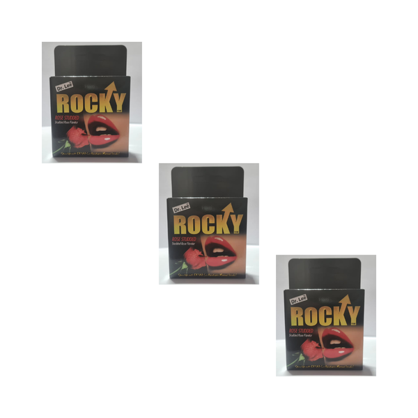 Dr. Lee Rocky Condoms Rose Studded - 3-Pack (9 Condoms)