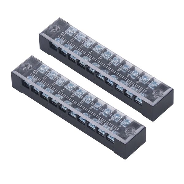 15A 600V Terminal Strip Block 10 Positions Thickened Brass for Contactor