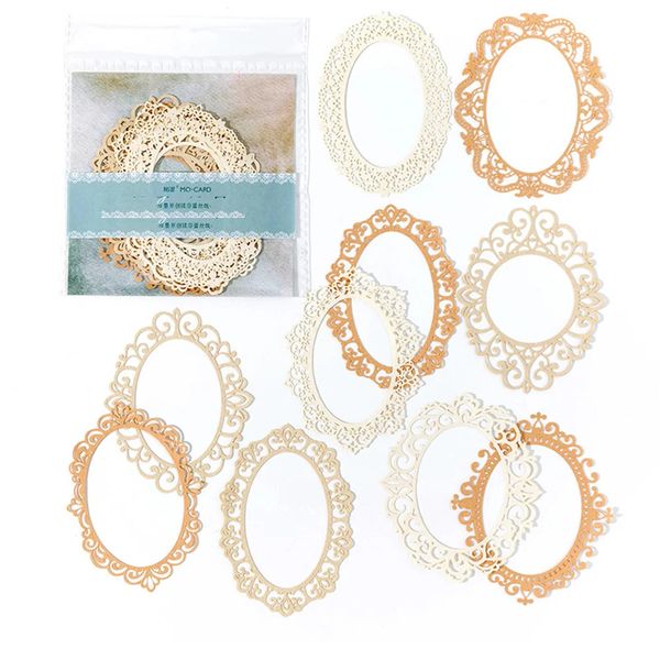 Craft Lace Scrapbooking Material Paper Vintage Oval Frame 10pc