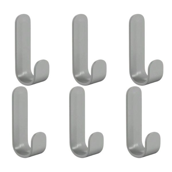 Strong Adhesive and No-Drill Installation Wall Hooks - Black - 6 Pack