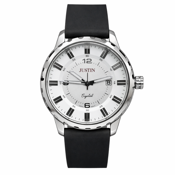 JUSTIN Men's Classic Quartz Watch - Stainless Steel Case, Date Display