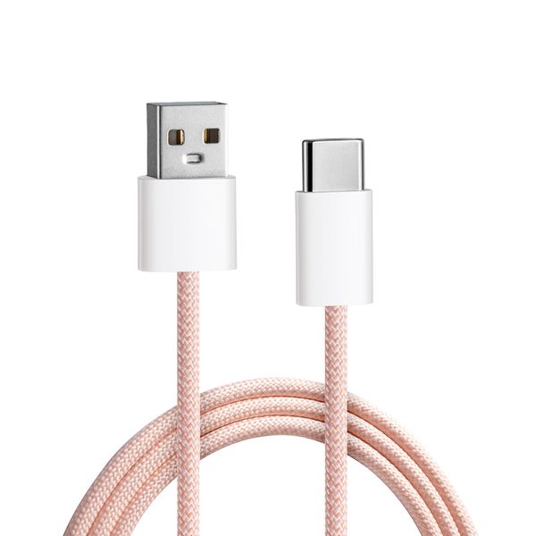 Pink Custom USB-C Lead Compatible with Samsung, Huawei &amp; Xiaomi