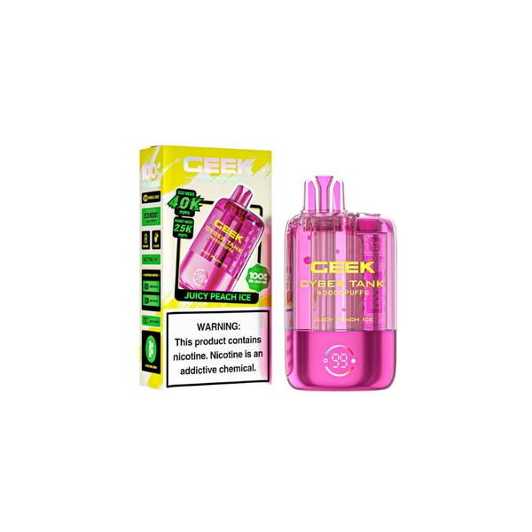 Keystone Geek Cyber Tank 40K 50mg Juicy Peach Ice