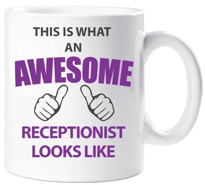 Awesome Receptionist Birthday Christmas Colleague Coworker Office Gift Mug