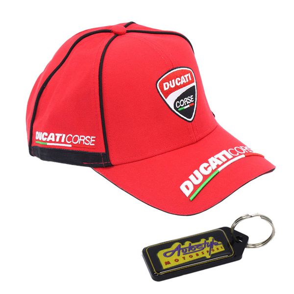 Ducati Corse Baseball Cap Red With Black Trim &amp; image