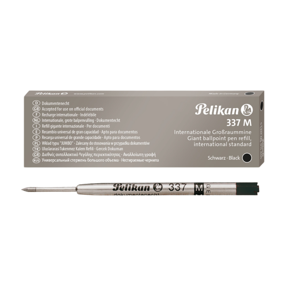 Pelikan 337 Ballpoint Refill, Black Ink, Medium Tip, Pen Refill Cartridge