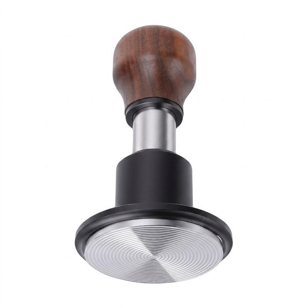 58.5mm Spring Loaded Coffee Tamper with Walnut Handle