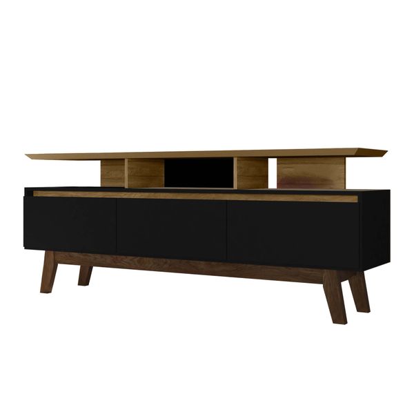 Linx Rack Rubi 1.6 Entertainment TV Stand - Black &amp; Brown
