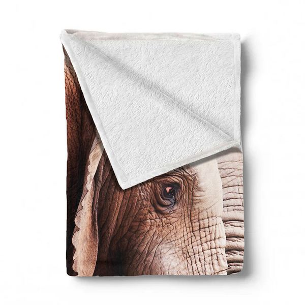 Elephant Bull Fight Light Weight Fleece Blanket By Fanie Heymans