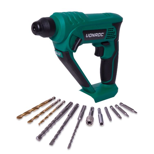 VONROC Rotary Hammer Drill 20V - SDS Plus | Excl Battery and charger