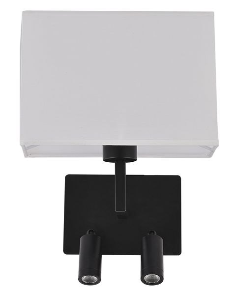 Bright Star Lighting Wall Lamp with Fabric Shade &amp; LED Reading Lights