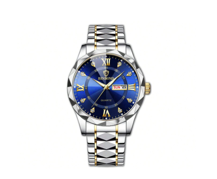 Binbond Men's Formal Watch - Silver/Blue