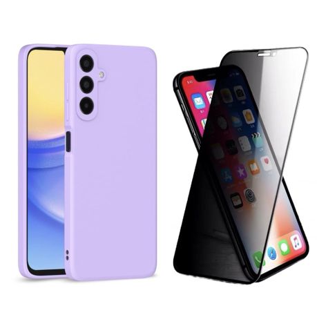 SILICONE COVER + PRIVACY GLASS Compatible With SAMSUNG Galaxy A16 - COMBO Image