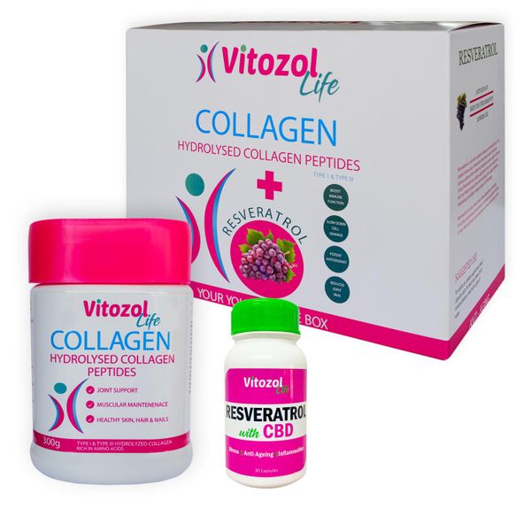 Vitozol Collagen + Vitozol Resveratrol with CBD Combo Box