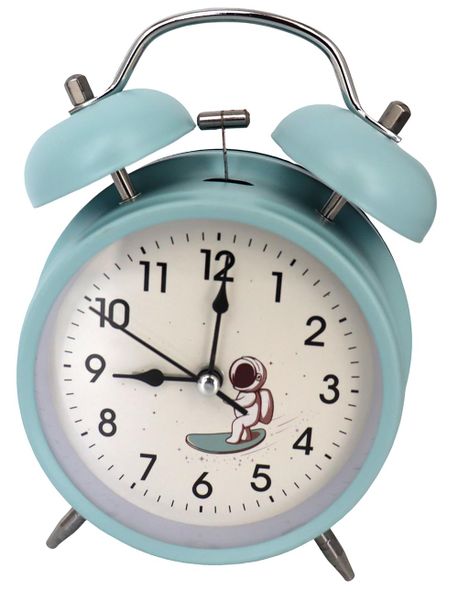 Astronaut Design Metal Twin Bell Alarm Clock Bedroom Decoration