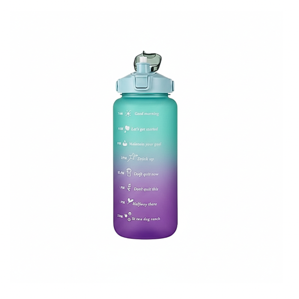 2 Litre Two-Tone Plastic Water Bottle - Purple and Blue Gradient