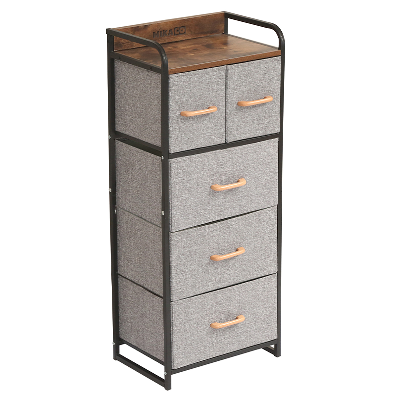 MIkaco Fabric Storage Chest of Drawers Cabinet 5-Drawers Storage Shelf