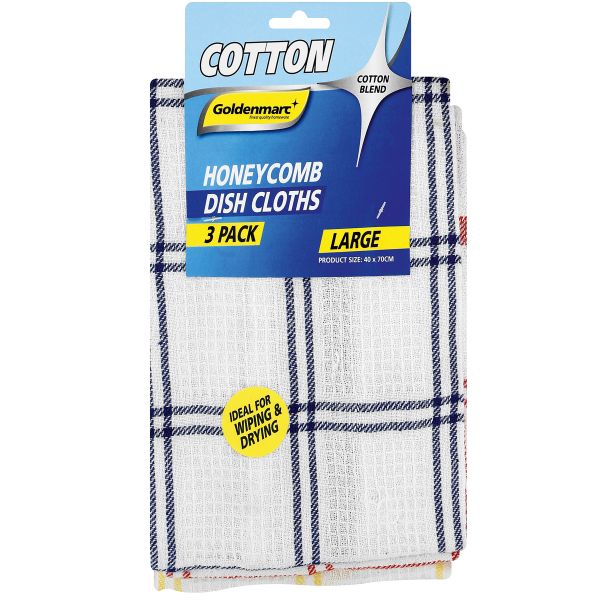 Goldenmarc Honeycomb Dishcloths - 3 Pack